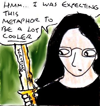 Writing as a sword, metaphor