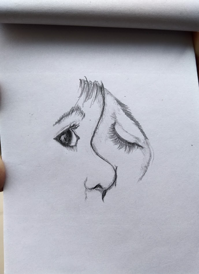Aesthetic Blasphemy | Pencil sketch of a half baby face pressed against a mother's with closed eyes