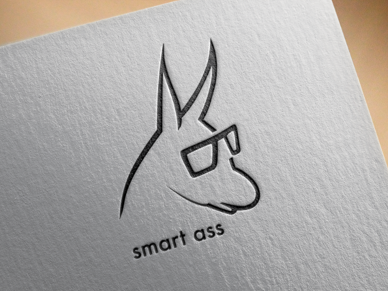 Sketch of a donkey/ass with spectacles on it
