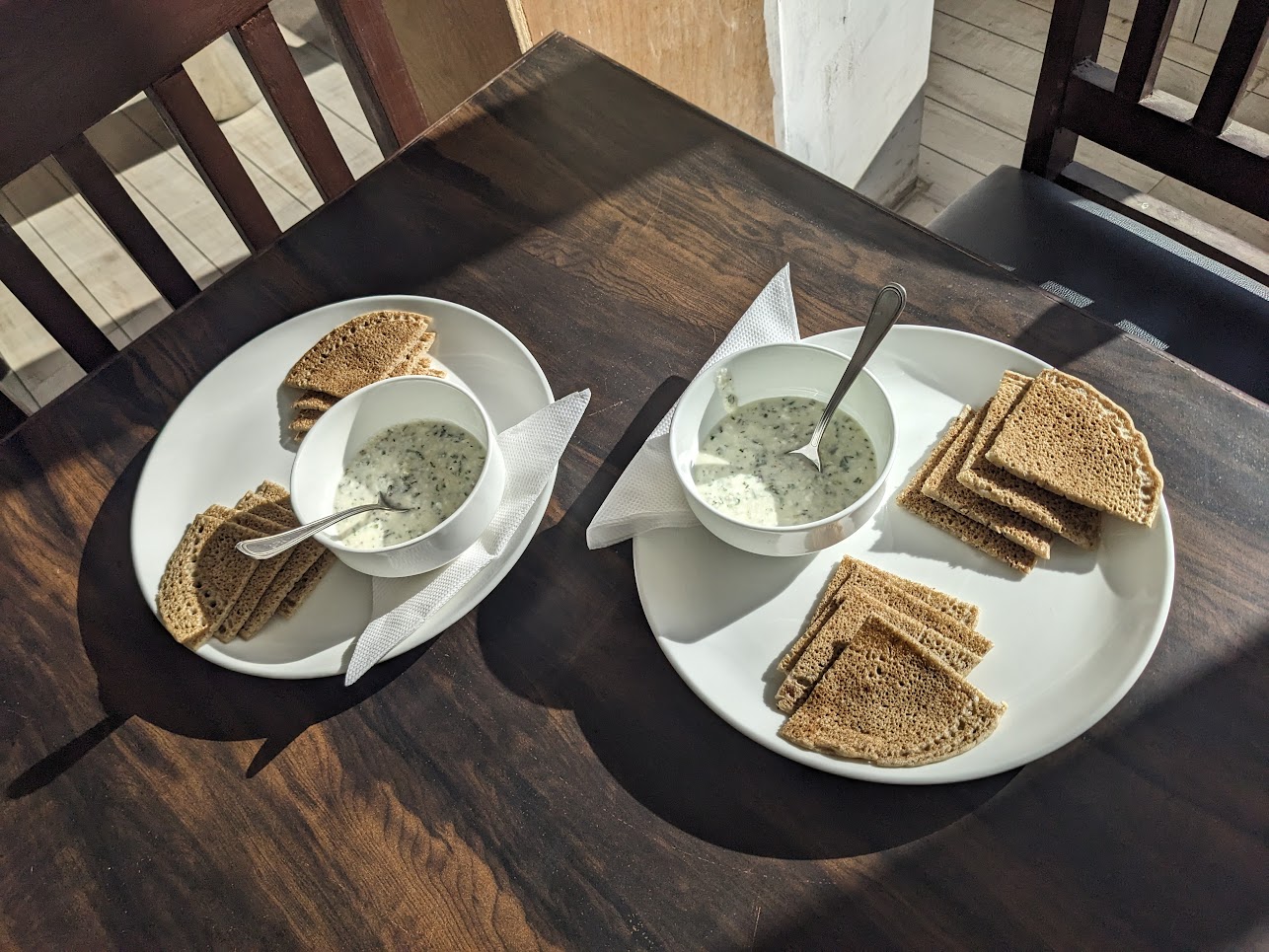 Aesthetic Blasphemy | Buckwheat Rotis and curd prepared with local herbs