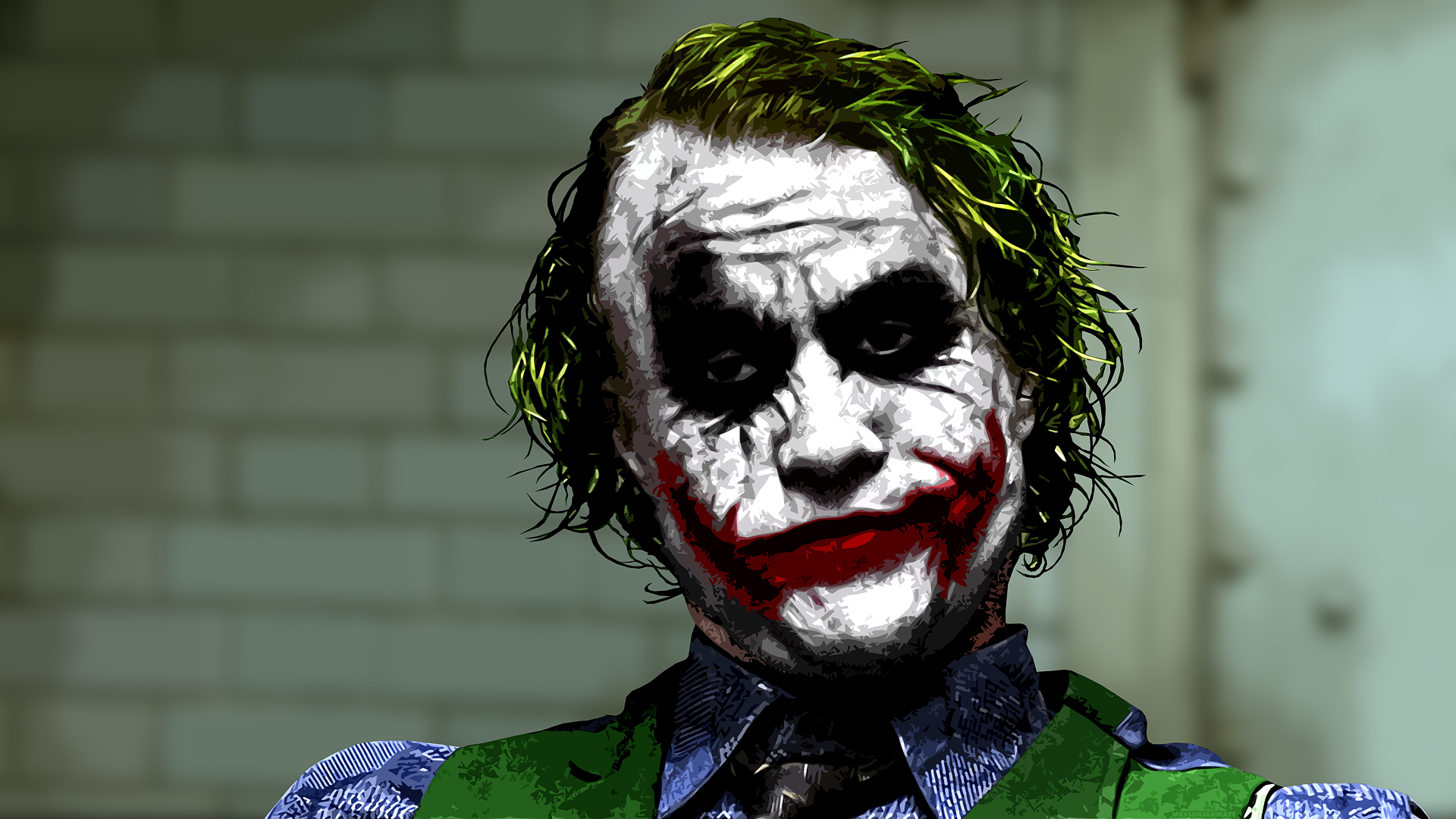 Joker (Heath Ledger) in interrogation room